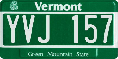VT license plate YVJ157