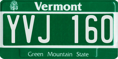 VT license plate YVJ160