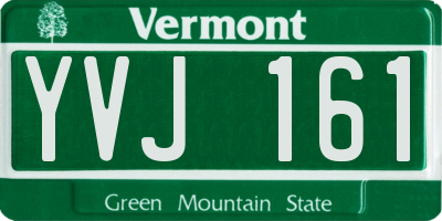 VT license plate YVJ161
