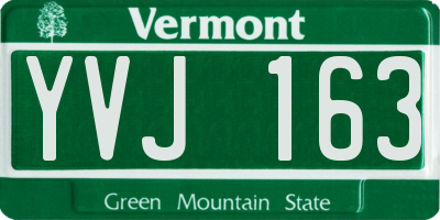 VT license plate YVJ163