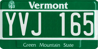VT license plate YVJ165
