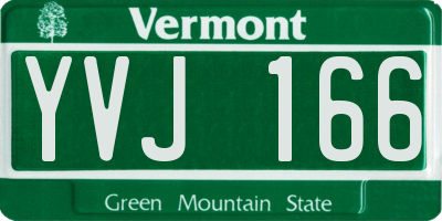 VT license plate YVJ166