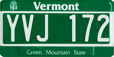 VT license plate YVJ172
