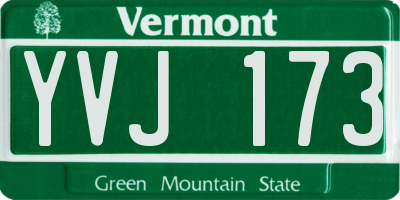 VT license plate YVJ173