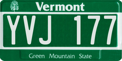 VT license plate YVJ177