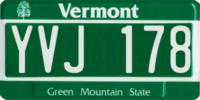 VT license plate YVJ178