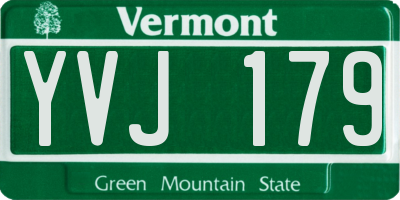 VT license plate YVJ179