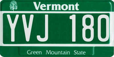 VT license plate YVJ180