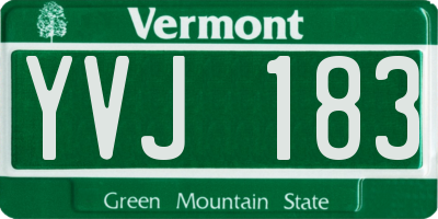 VT license plate YVJ183