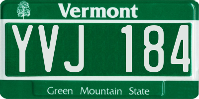 VT license plate YVJ184