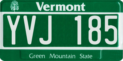 VT license plate YVJ185