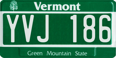 VT license plate YVJ186