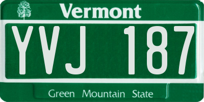 VT license plate YVJ187