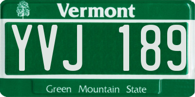 VT license plate YVJ189