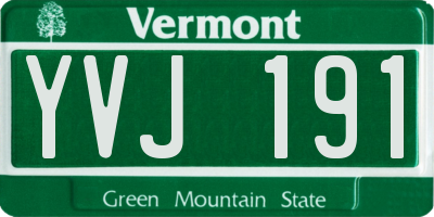VT license plate YVJ191