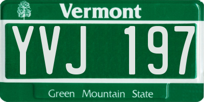 VT license plate YVJ197