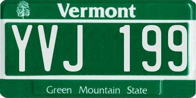 VT license plate YVJ199