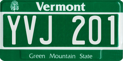 VT license plate YVJ201