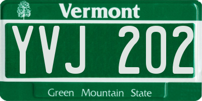 VT license plate YVJ202