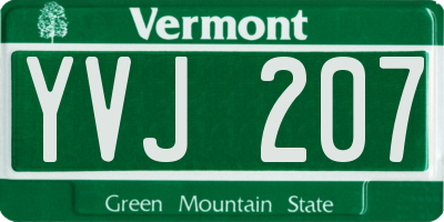 VT license plate YVJ207