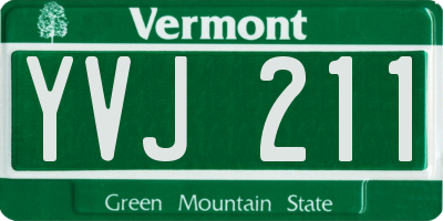 VT license plate YVJ211