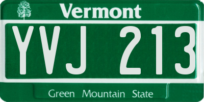 VT license plate YVJ213