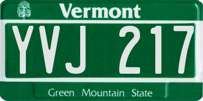 VT license plate YVJ217