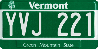 VT license plate YVJ221