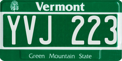 VT license plate YVJ223