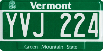 VT license plate YVJ224