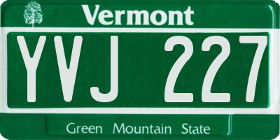 VT license plate YVJ227