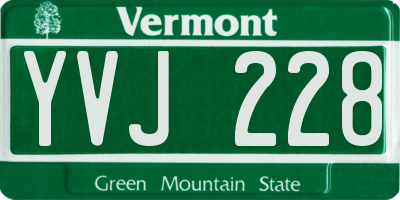 VT license plate YVJ228