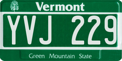 VT license plate YVJ229