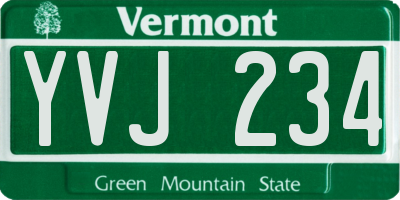 VT license plate YVJ234