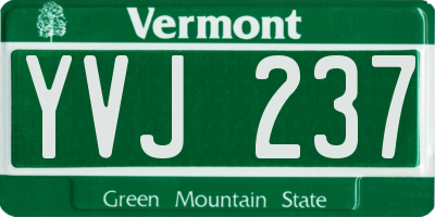 VT license plate YVJ237