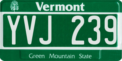 VT license plate YVJ239