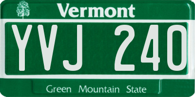 VT license plate YVJ240