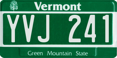 VT license plate YVJ241