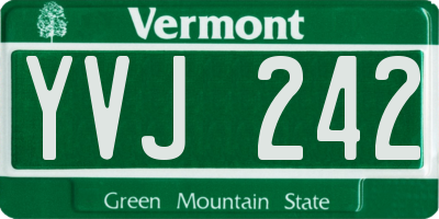 VT license plate YVJ242