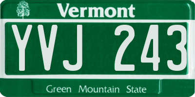 VT license plate YVJ243