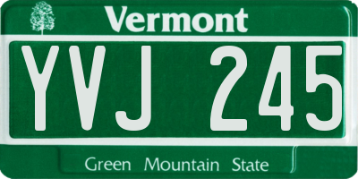 VT license plate YVJ245