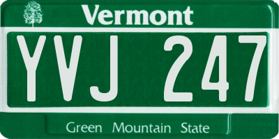 VT license plate YVJ247
