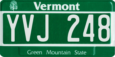 VT license plate YVJ248
