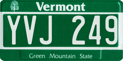 VT license plate YVJ249