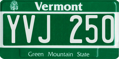 VT license plate YVJ250