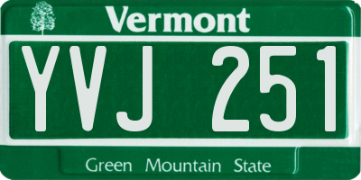 VT license plate YVJ251