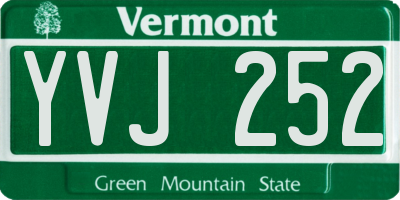VT license plate YVJ252