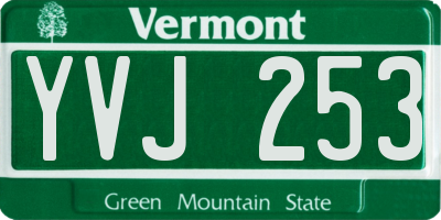 VT license plate YVJ253
