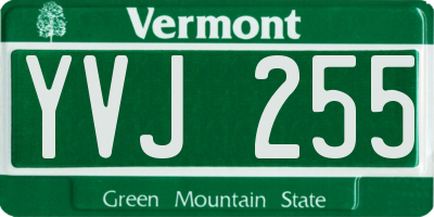 VT license plate YVJ255