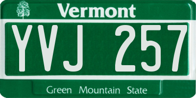 VT license plate YVJ257